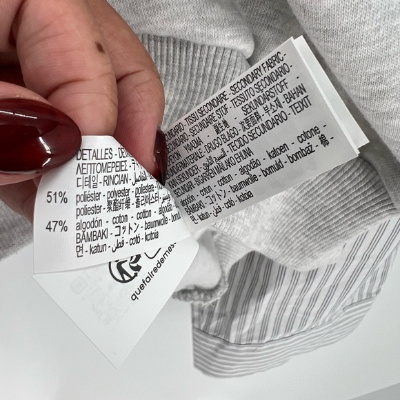 Zara Combination Shirt Wide Sleeve Crewneck Sweater - Picture 6 of 8